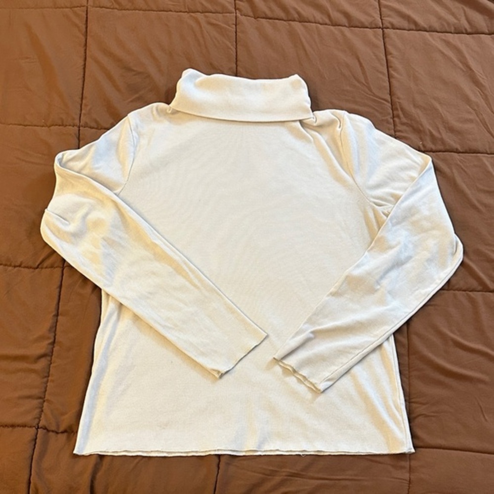 Wild Fable XXL Raw Hem Cream Turtleneck Long Sleeve Top